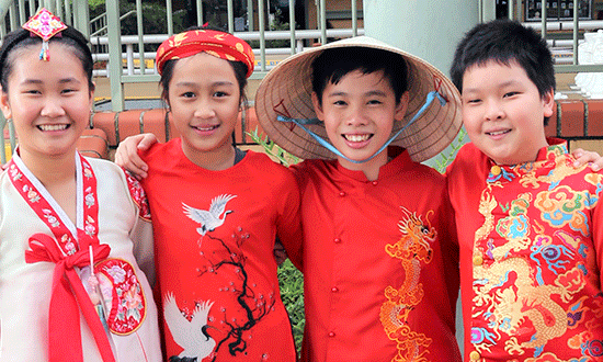 Children in traditional dress