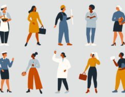 Illustration of working women