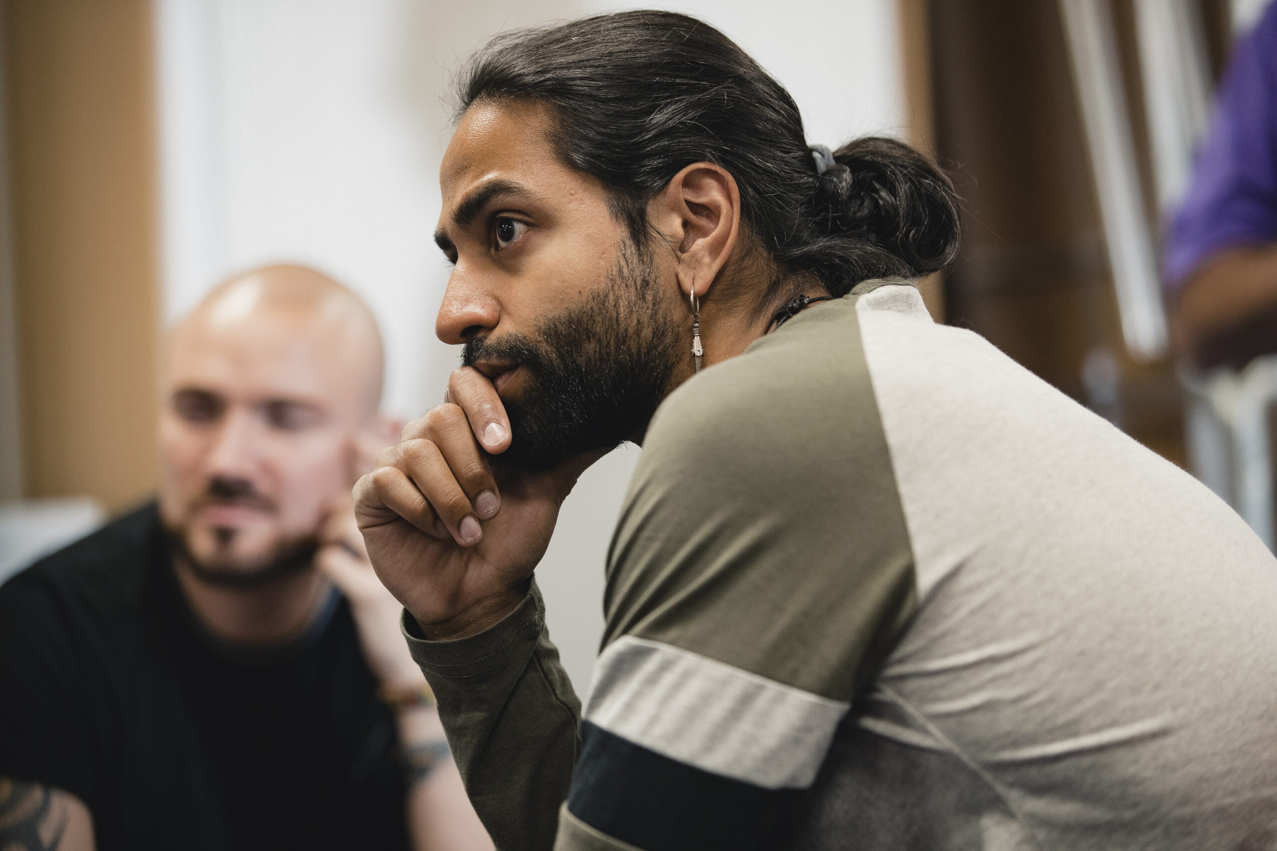 Man listening with attention