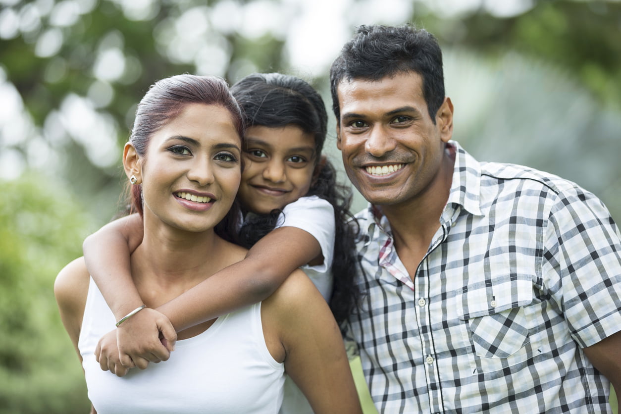 Arabic-speaking mother, father and daughter participating in SSI Building Stronger Families program