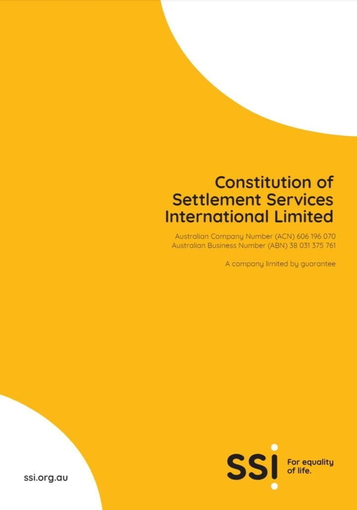 Constitution of Settlement Services International
