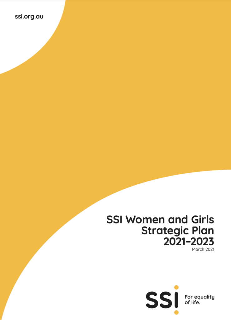 Cover of the SSI Women and Girls Strategic Plan 2021–2023