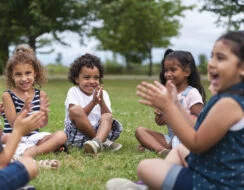 Children playing in a park