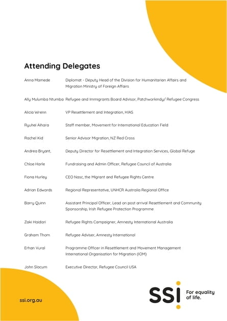 A list of attending delegates (Monday 26 February 2024)