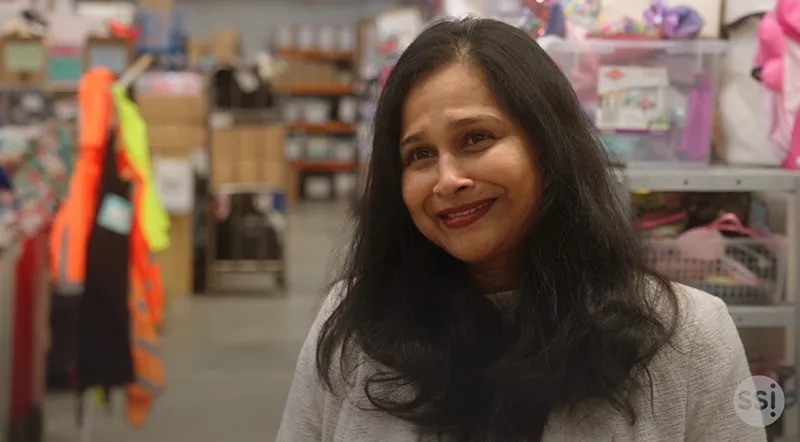 Woman at work smiling