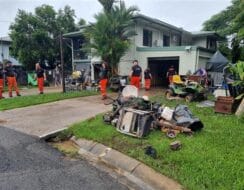 Flood damage at house