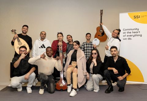 SSI Creative Compass refugee band with Cultural Arts Collective