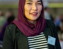 Razia Muradi, SSI Project Officer, who arrived on a complementary pathway