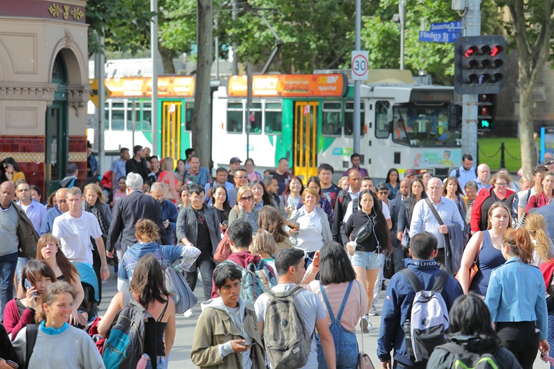 Busy street Melbourne Australia